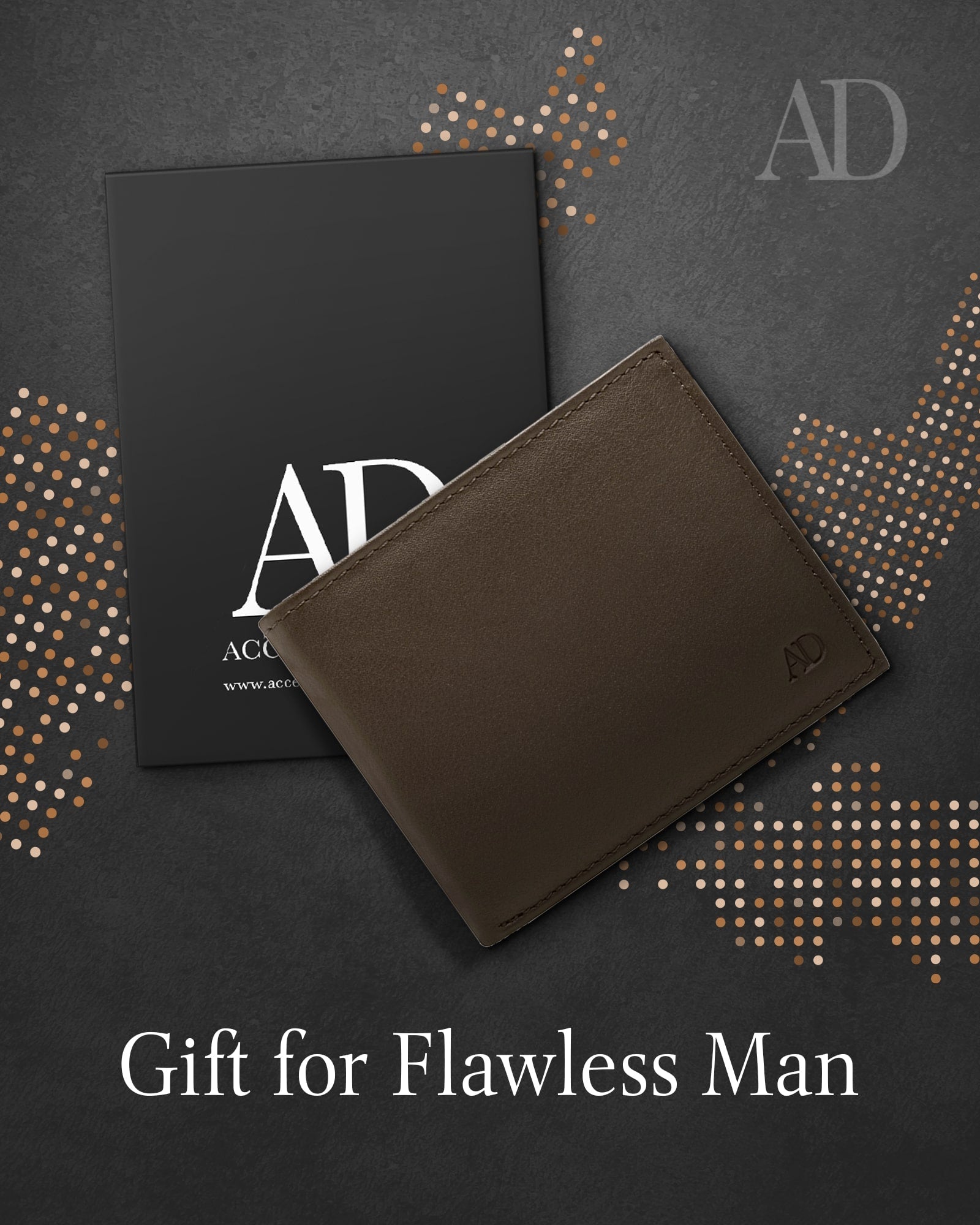 Genuine Leather Bifold Wallet – Flip-Up ID Window, RFID Blocking
