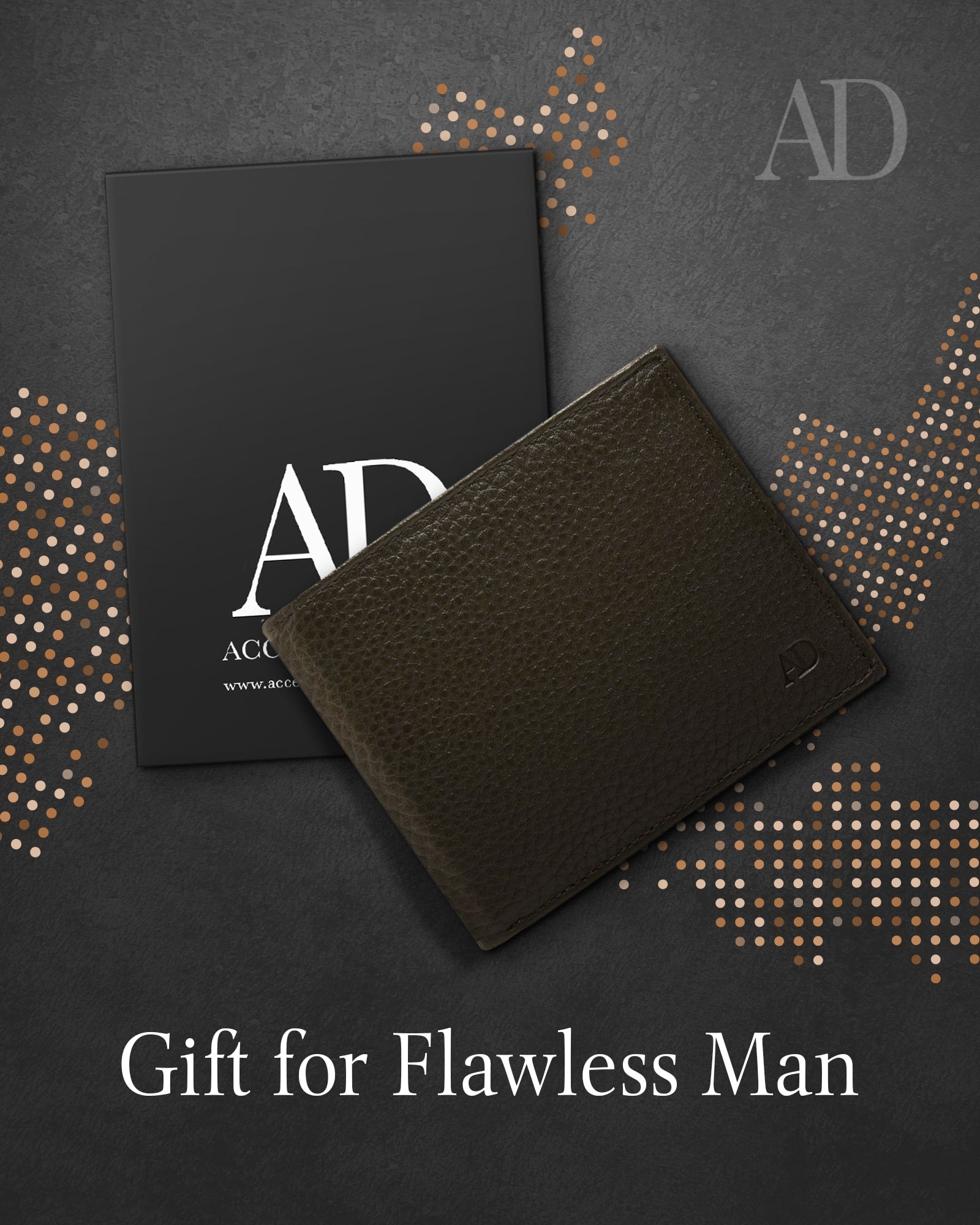 Genuine Leather Bifold Wallet – Flip-Up ID Window, RFID Blocking