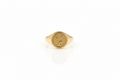 Birth Flower Signet Ring - Personalized Floral Engraving Jewelry