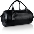 Genuine Leather Travel Duffel Bag – Shoe Compartment, Hidden AirTag Pocket