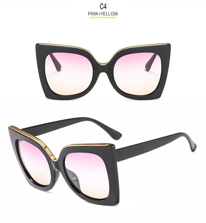 Oversized Sunglasses For Women New Attractive Fashionable & Square Shape Sun Glasses In Vintage Style For Ladies Eyewear Thick Frame Square Sunglasses for Men Women Retro Sun Glasses UV400 Protection Fashion Trendy Style