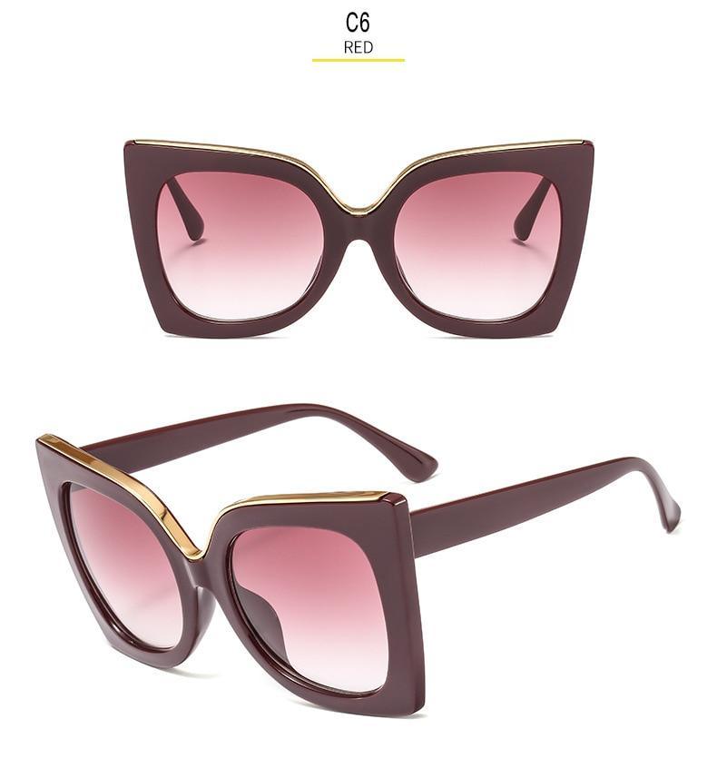 Oversized Sunglasses For Women New Attractive Fashionable & Square Shape Sun Glasses In Vintage Style For Ladies Eyewear Thick Frame Square Sunglasses for Men Women Retro Sun Glasses UV400 Protection Fashion Trendy Style